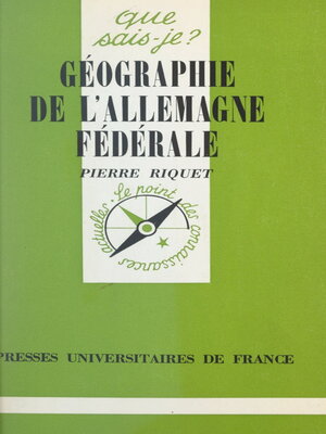 cover image of Géographie de l'Allemagne fédérale